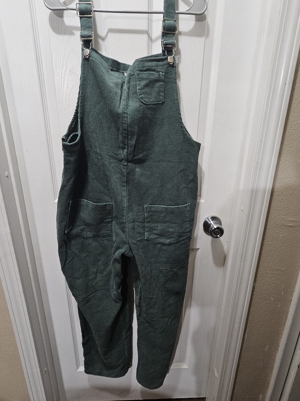 Corduroy Bib Overalls in Forest Green